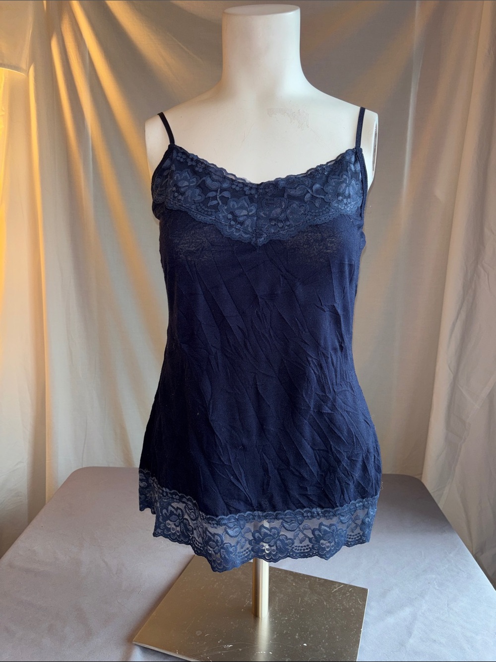 Maurice’s Women's Navy Lace Trim Camisole